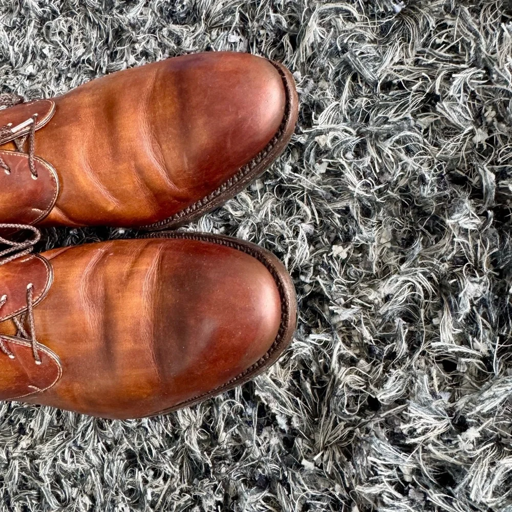 Harris Handmade Italian Leather Oxfords – Brown Patina size 9 1/2 - Picture 4 of 9